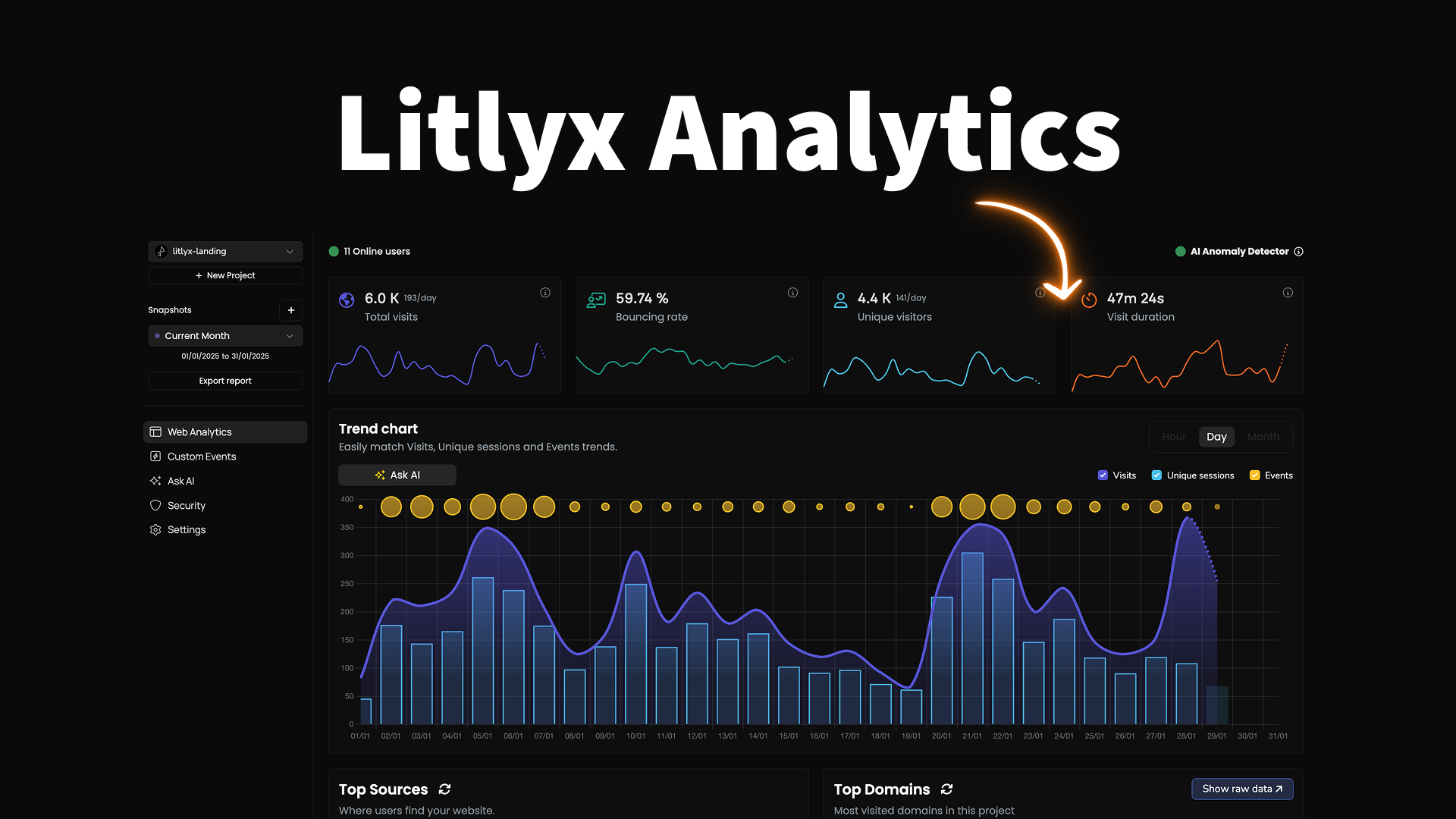 Screenshot of Litlyx dashboard