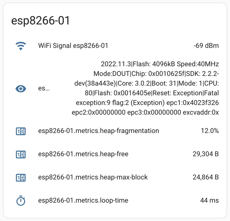 IOT: How to Collect ESP8266 Sensor Hardware Metrics with Home Assistant