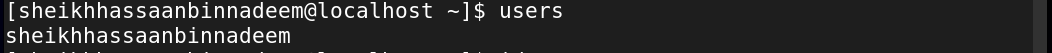 users command in linux