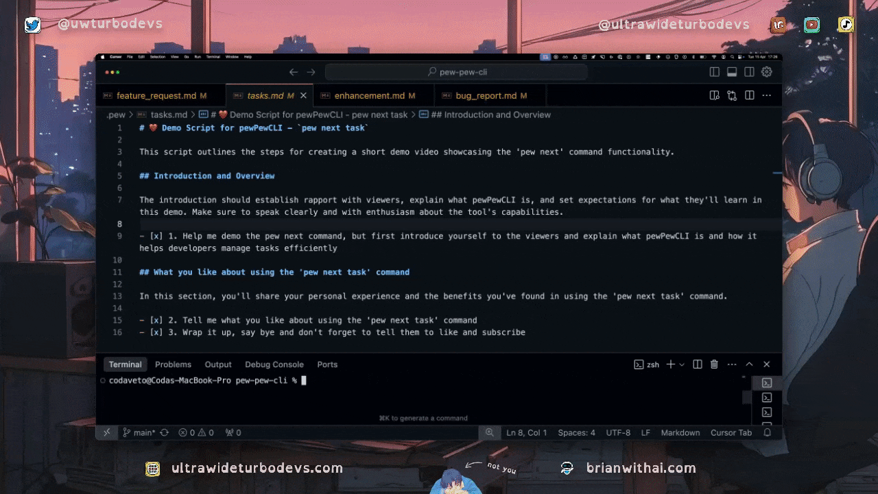 pew reset tasks