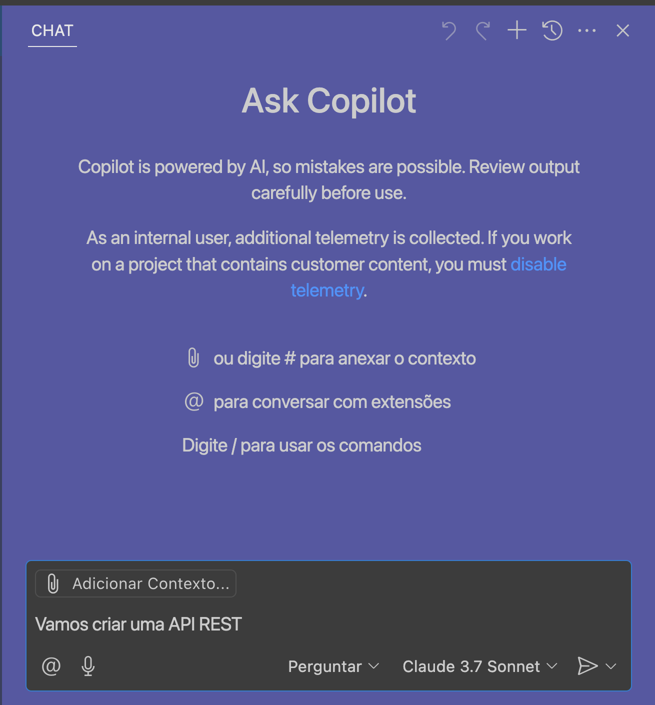 copilot com perguntar
