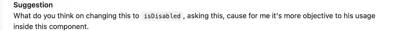 Suggestion label example