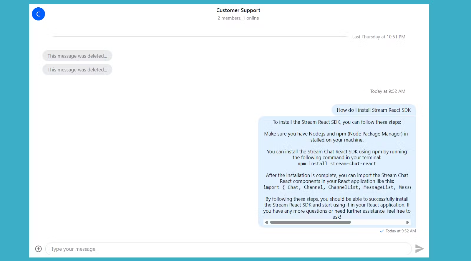testing the chat app