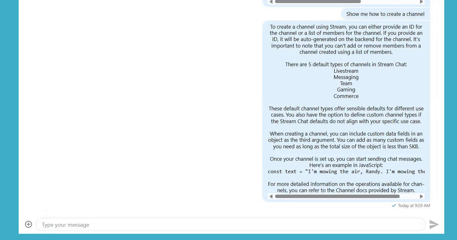 testing the chat app