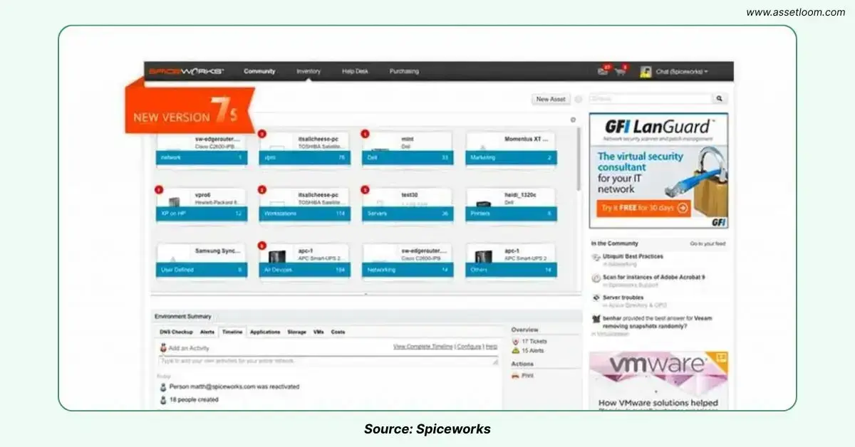 device tracking in Spiceworks