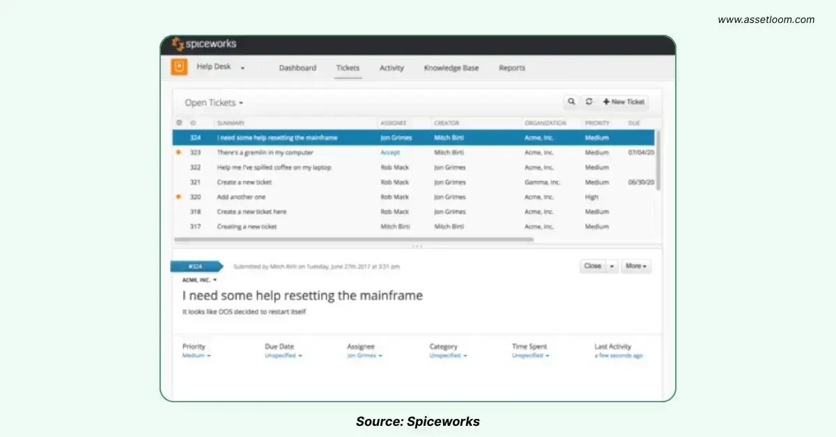 Spiceworks Help Desk