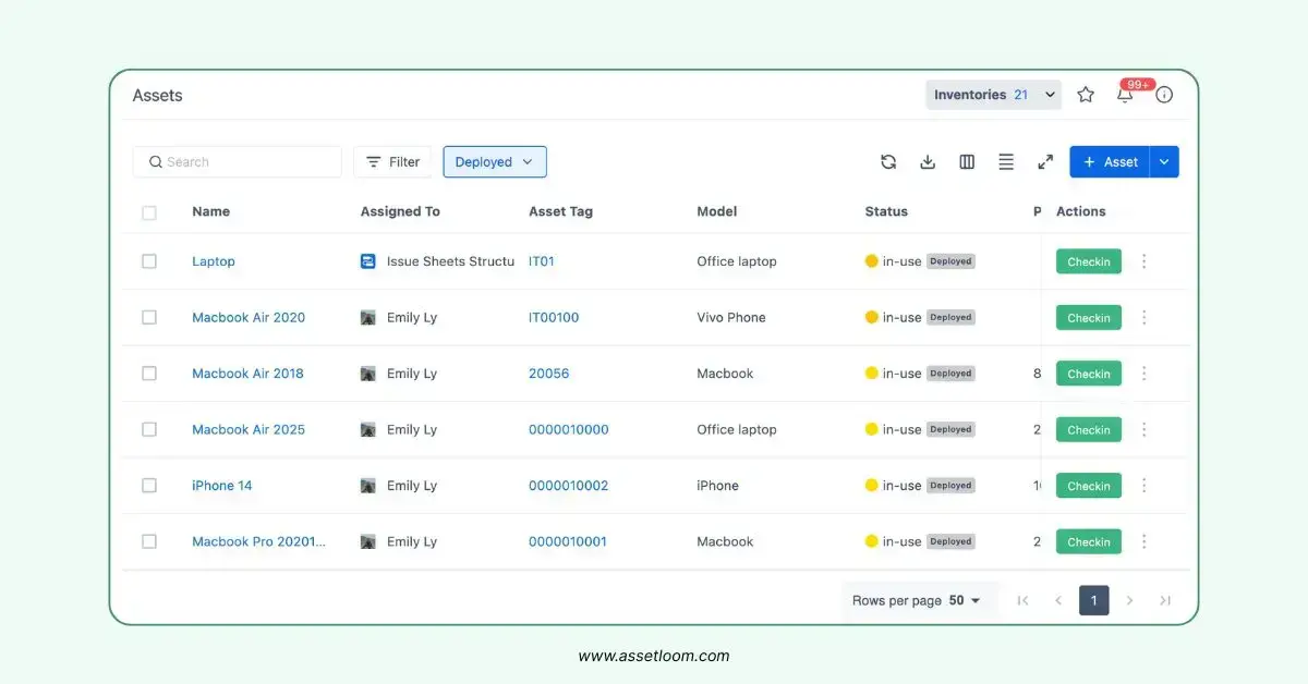 AssetLoom IT asset management