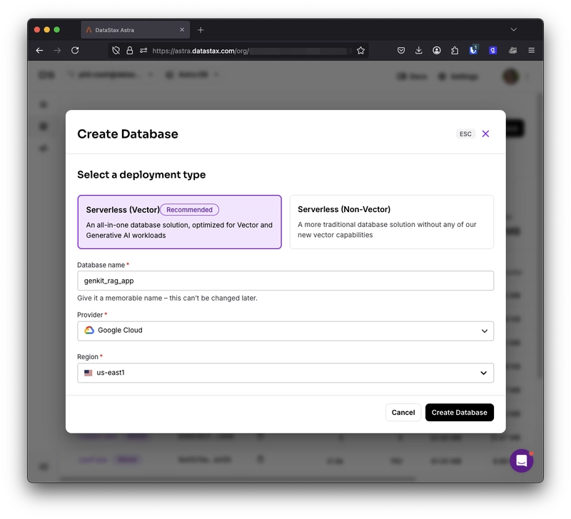 Build a RAG Chat App with Firebase Genkit and Astra DB