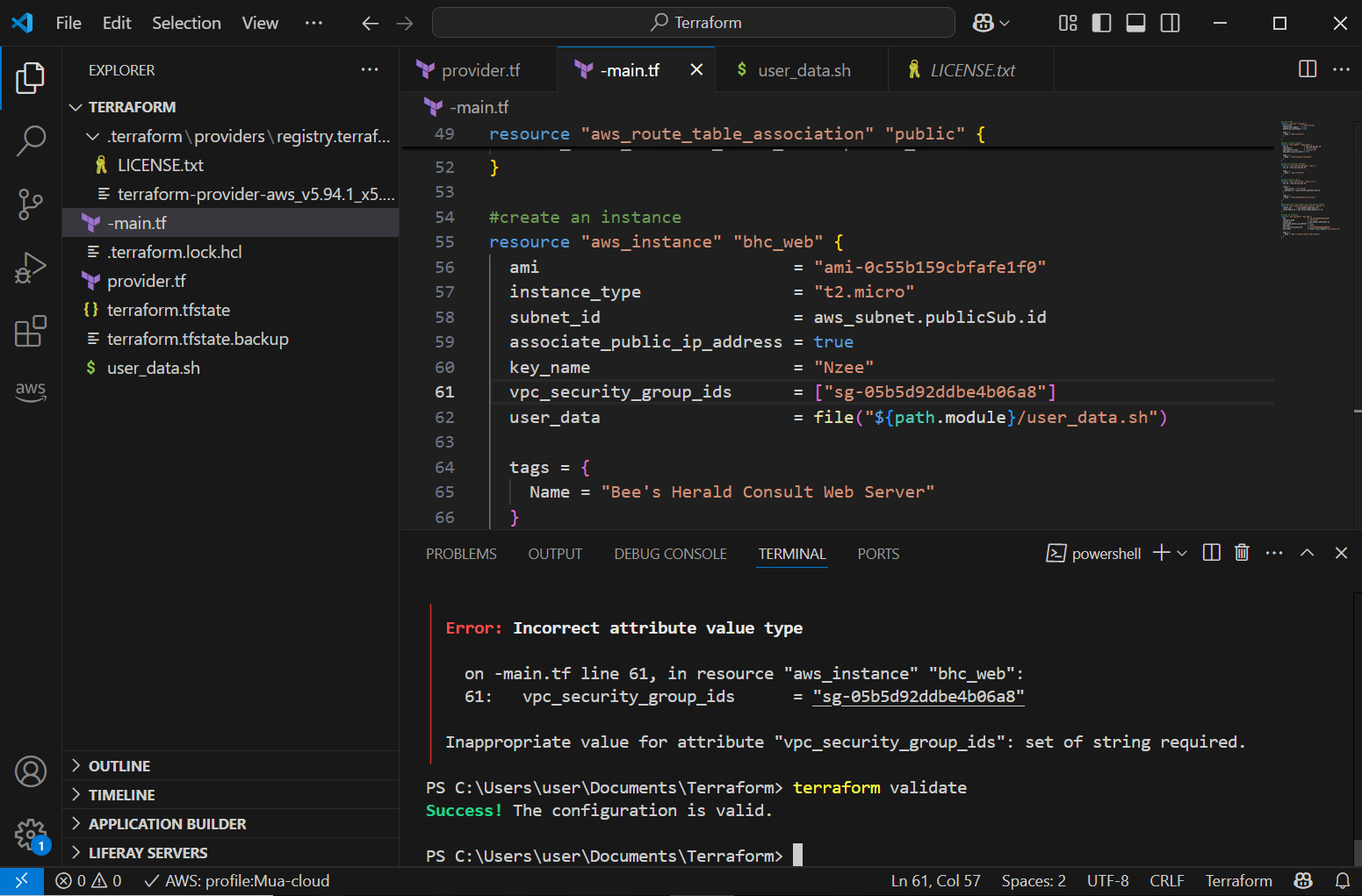 user script errors