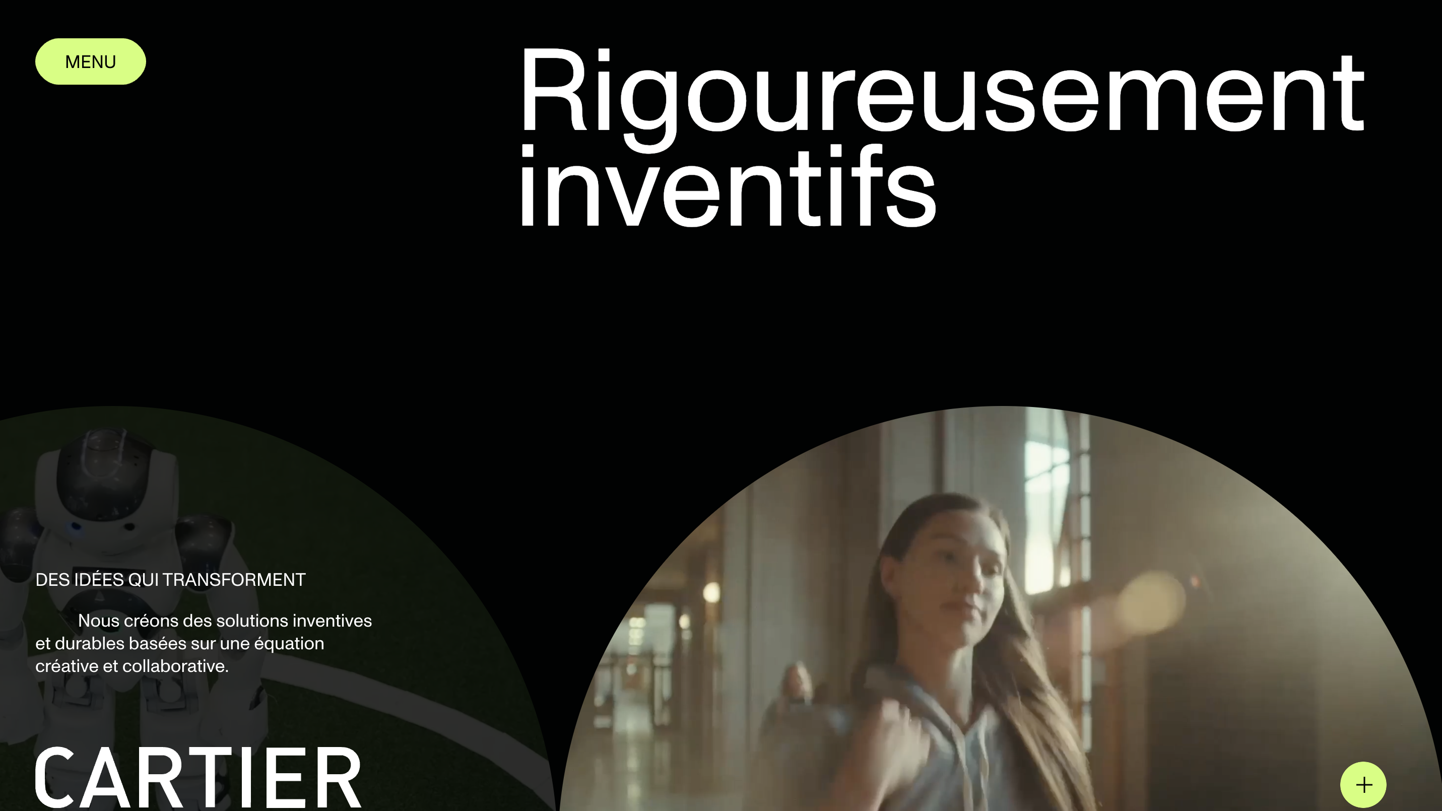 The Cartier Agency site demonstrates smart video usage