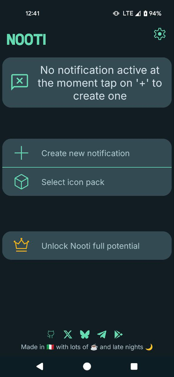 NOOTI HOME SCREEN