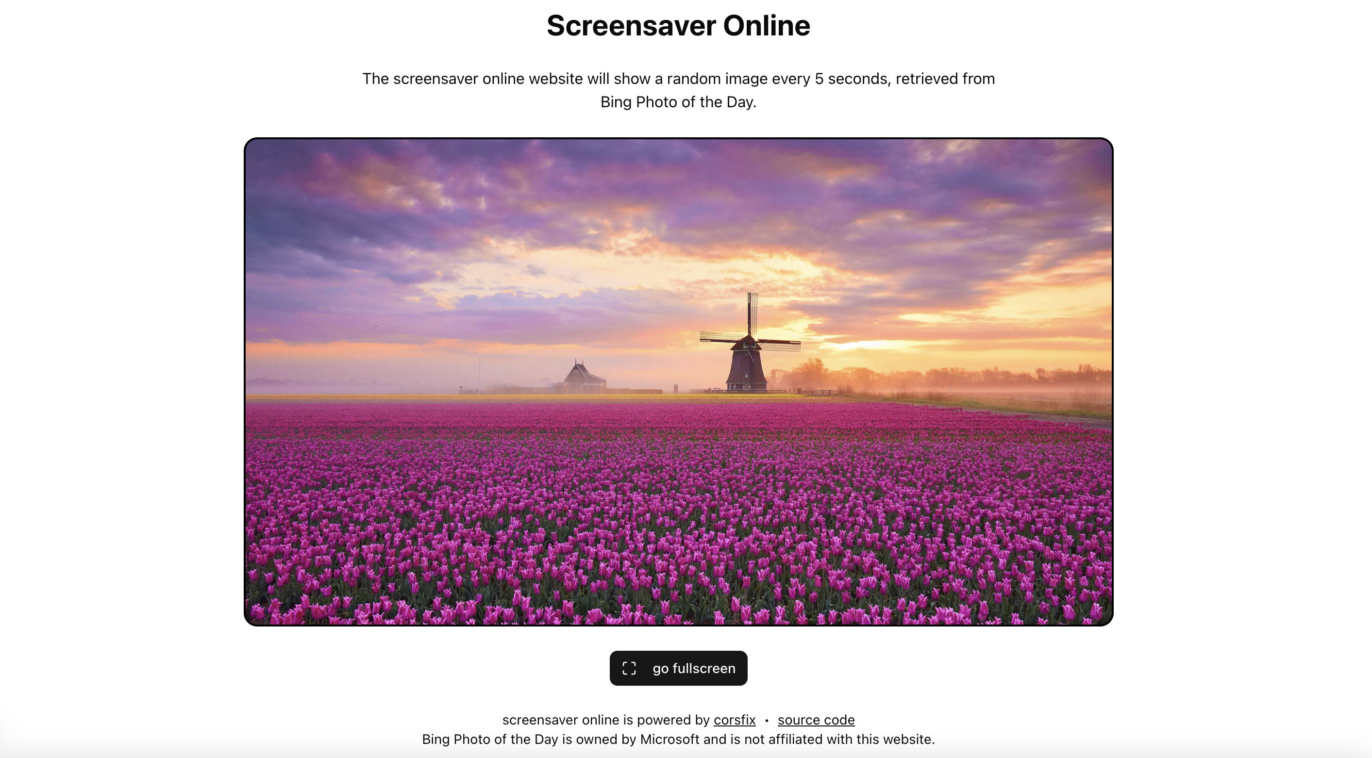 Screensaver Online demo