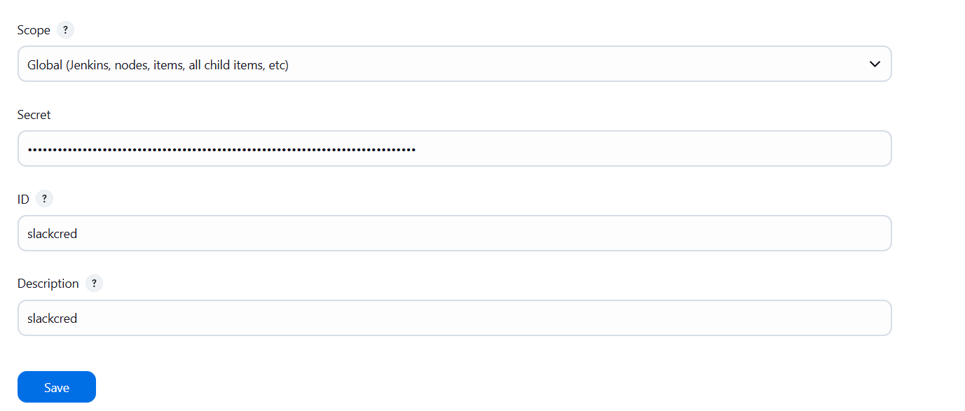 jenkins Slack Credential