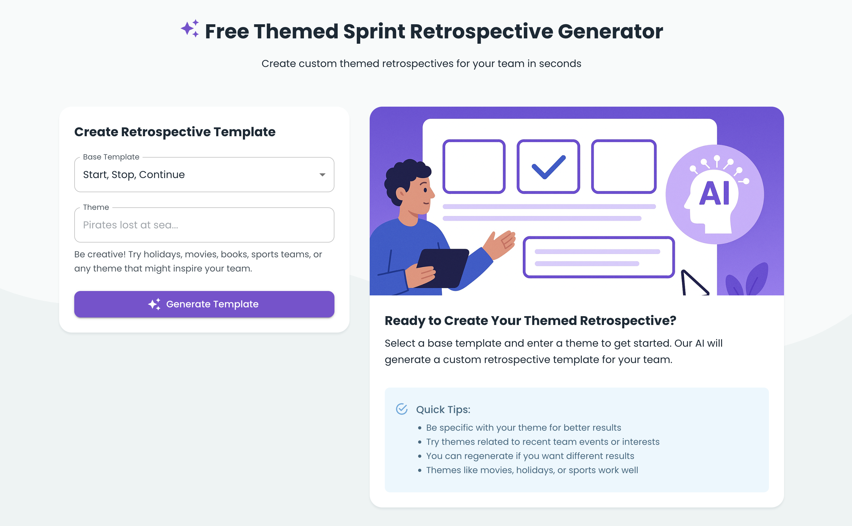 Kollabe Retrospective Template Generator