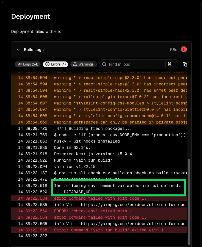 Initial deploy log