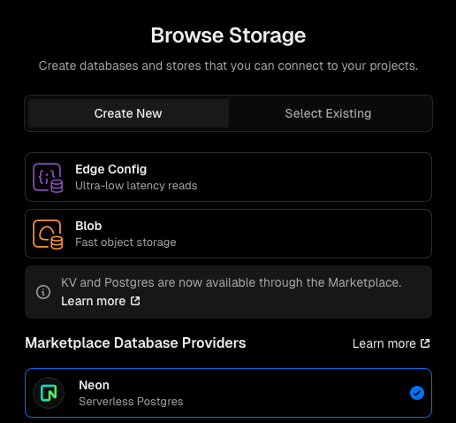 Mark database provider of choice