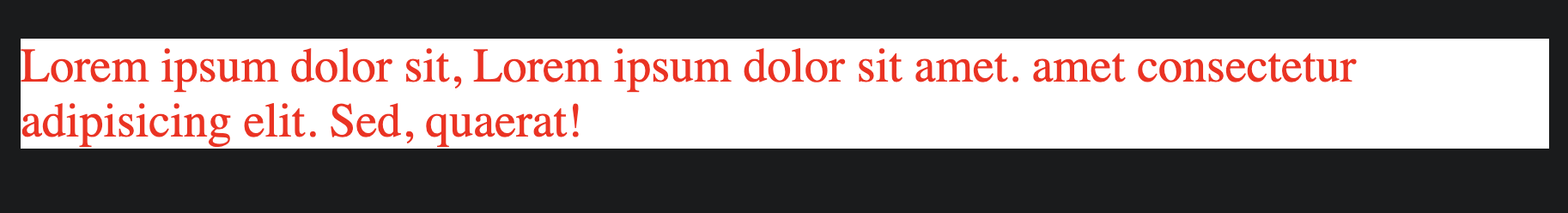 Screenshot of rendered webpage showing which style is applied