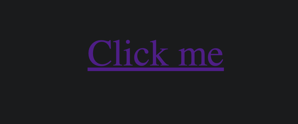 Screenshot of a webpage demonstrating default style with anchor tag