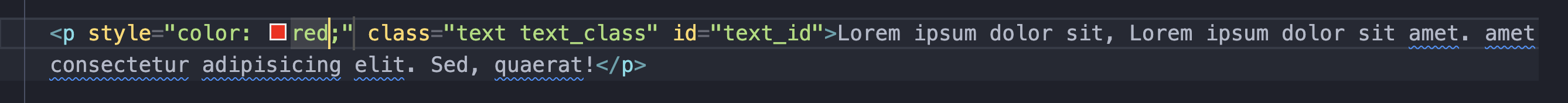 Inline style applied with color red