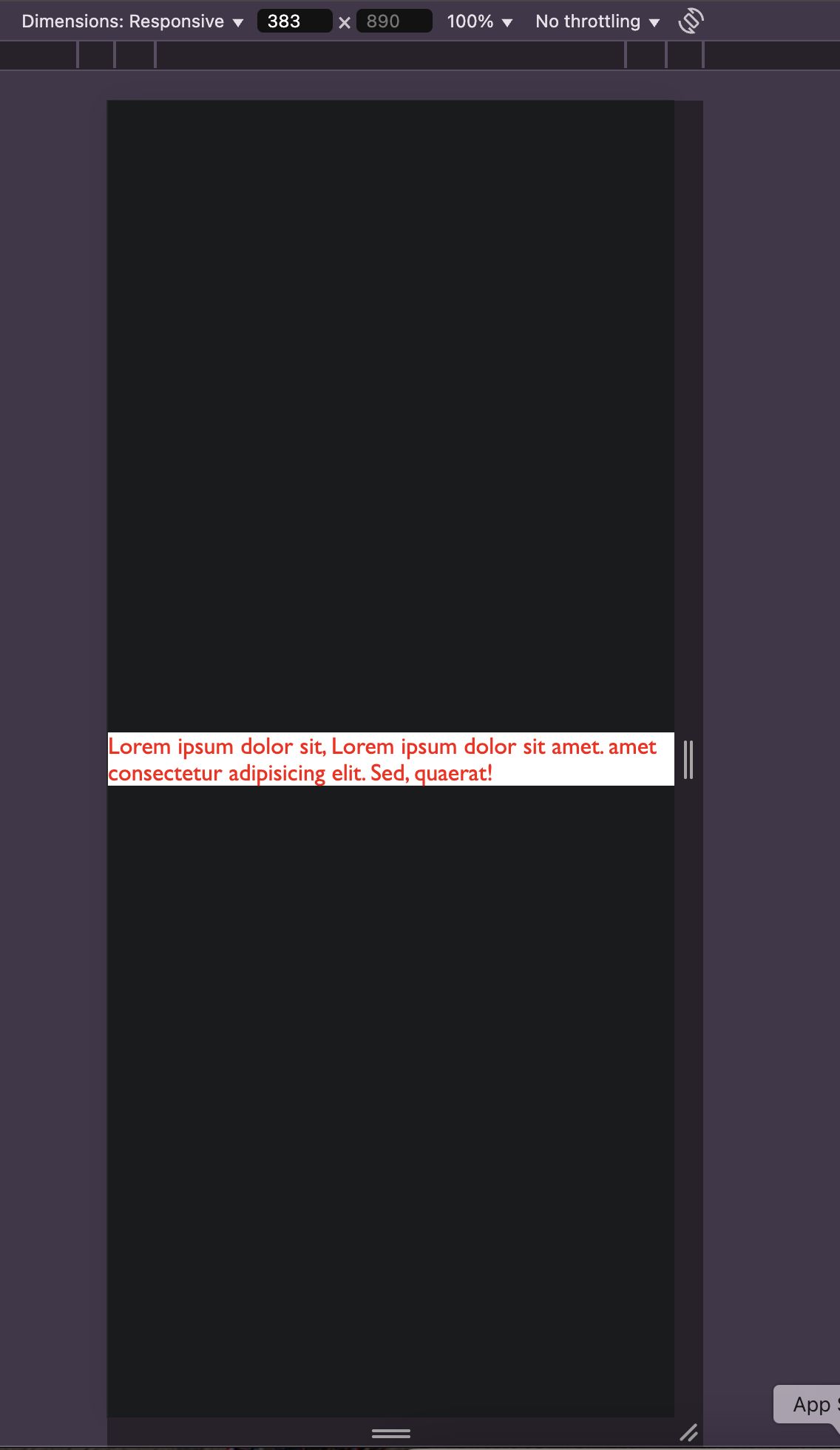 Media query styles are applied on small screens