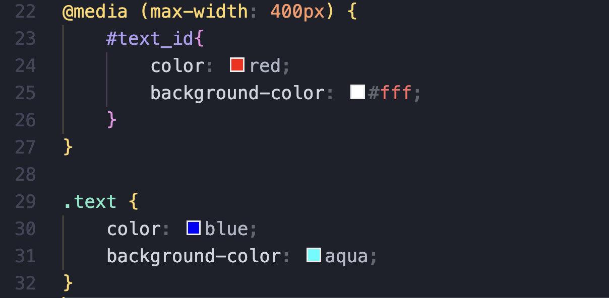 Media query uses ID selector which is more specific