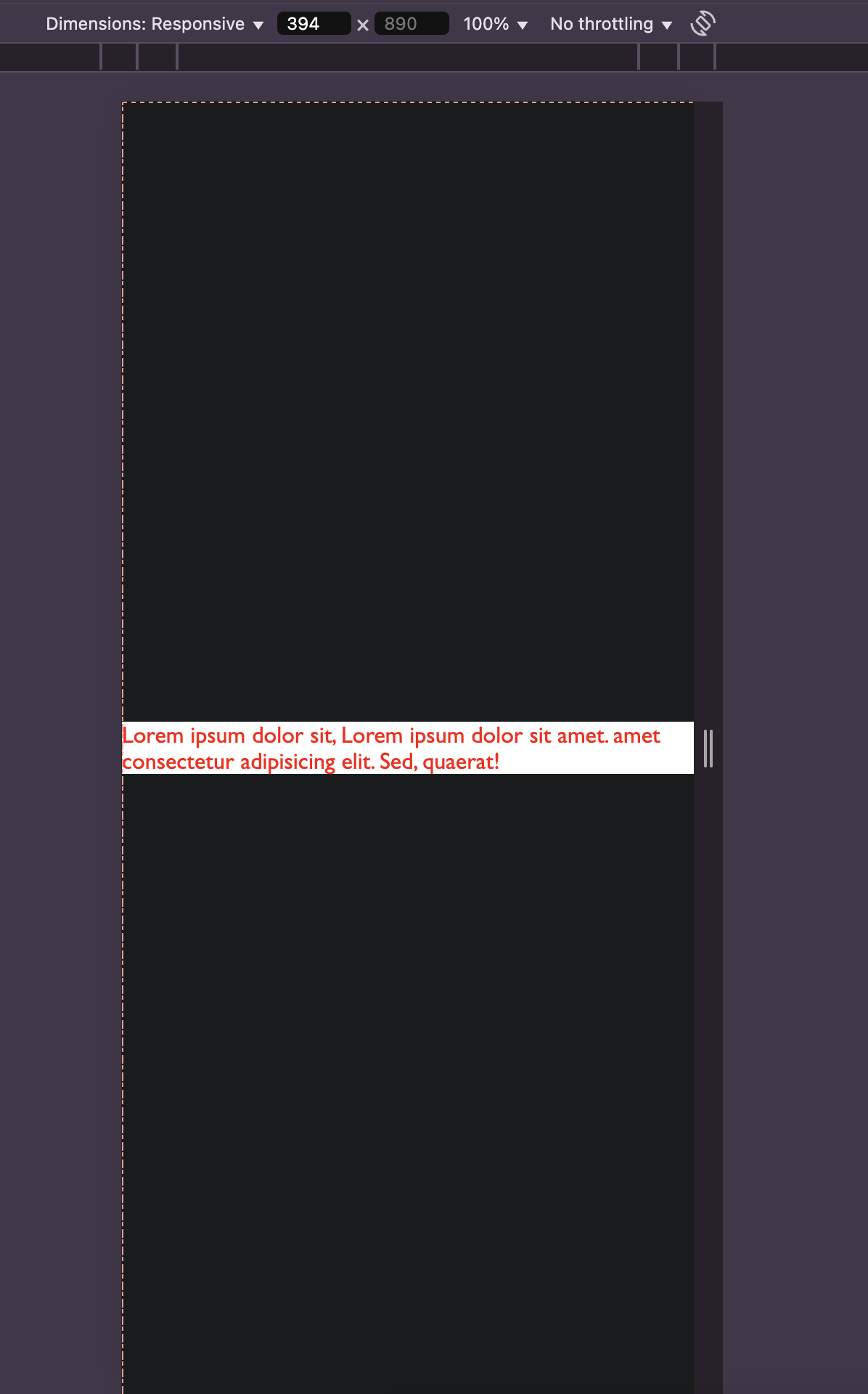 ID selector wins due to higher specificity on small screen