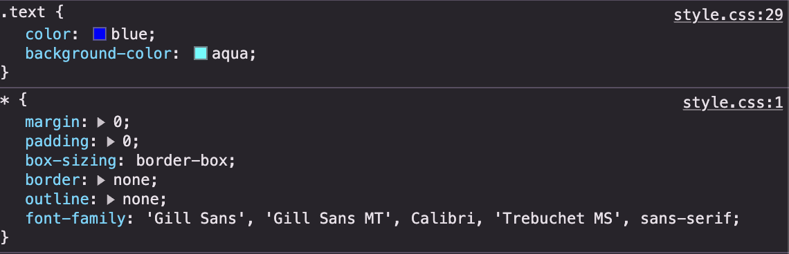 DevTools show .text class styles applied at desktop width