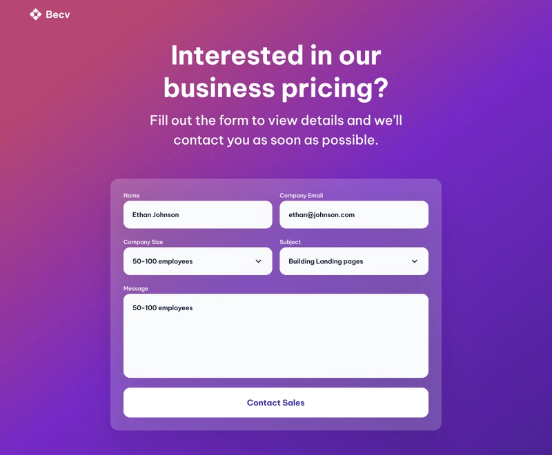 Contact Form | Frontend Project #1
