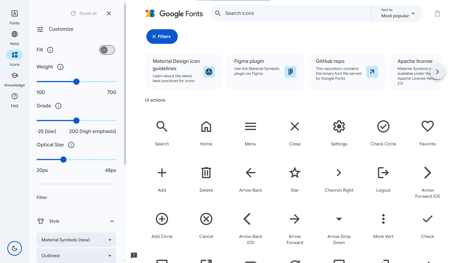 Material Icons by Google