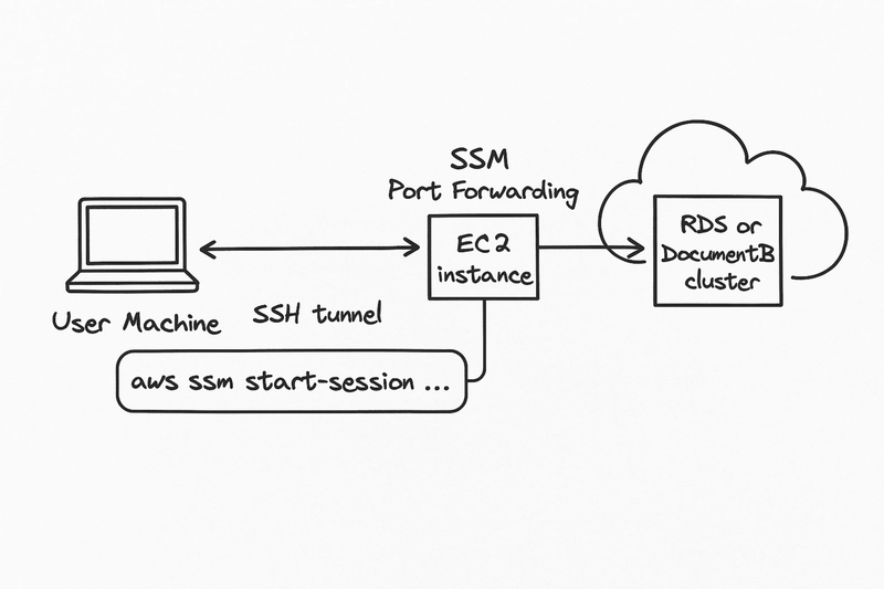 Secure and Seamless Access to Private AWS Databases via SSM Port Forwarding from user machine