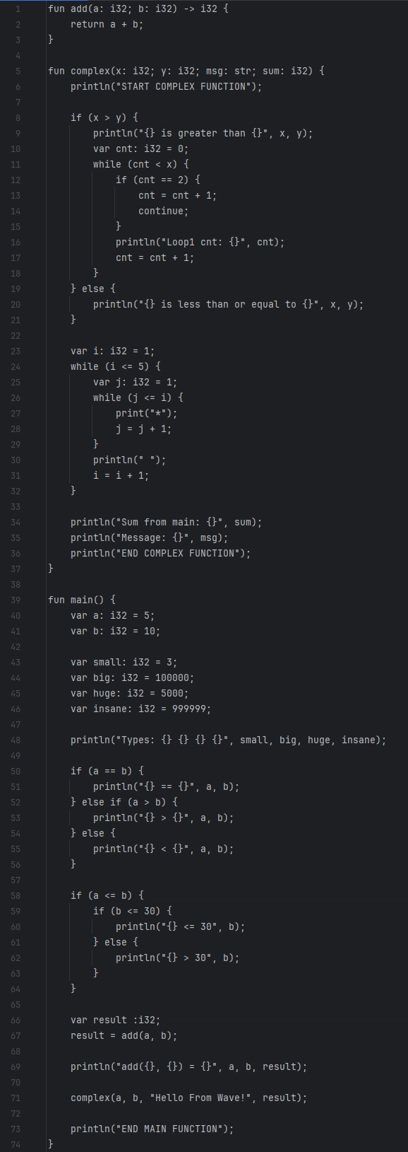 Introduction to Wave v0.0.7-pre-beta: Fixed infinite recursive and stack overflow bugs due to previously incorrect ASTNode reuse