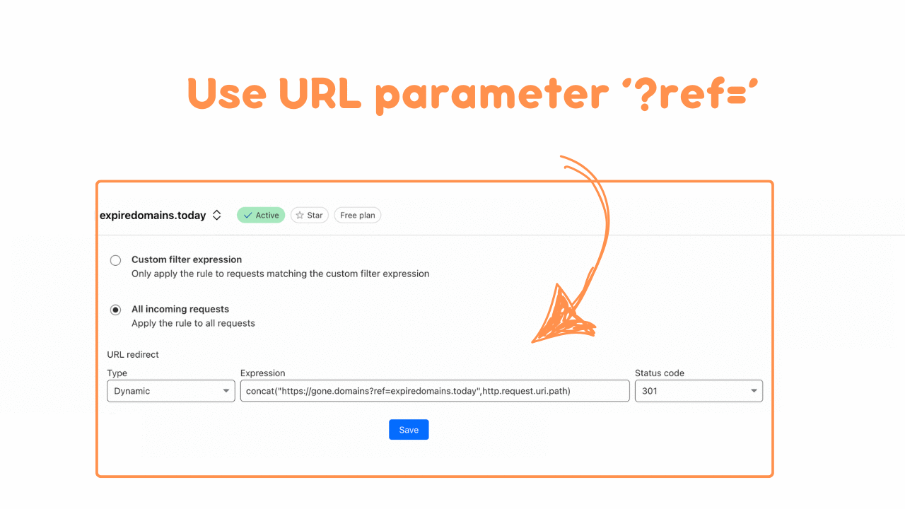 Cloudflare free redirect feature<br>
