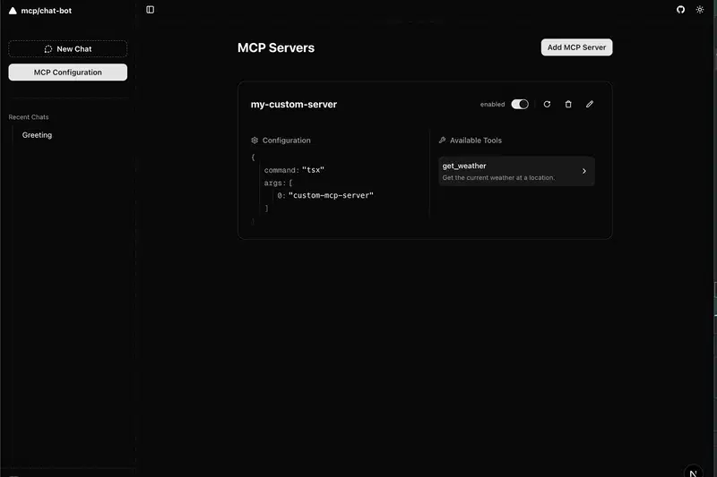 🚀 I built an MCP Client Chatbot with Next.js!