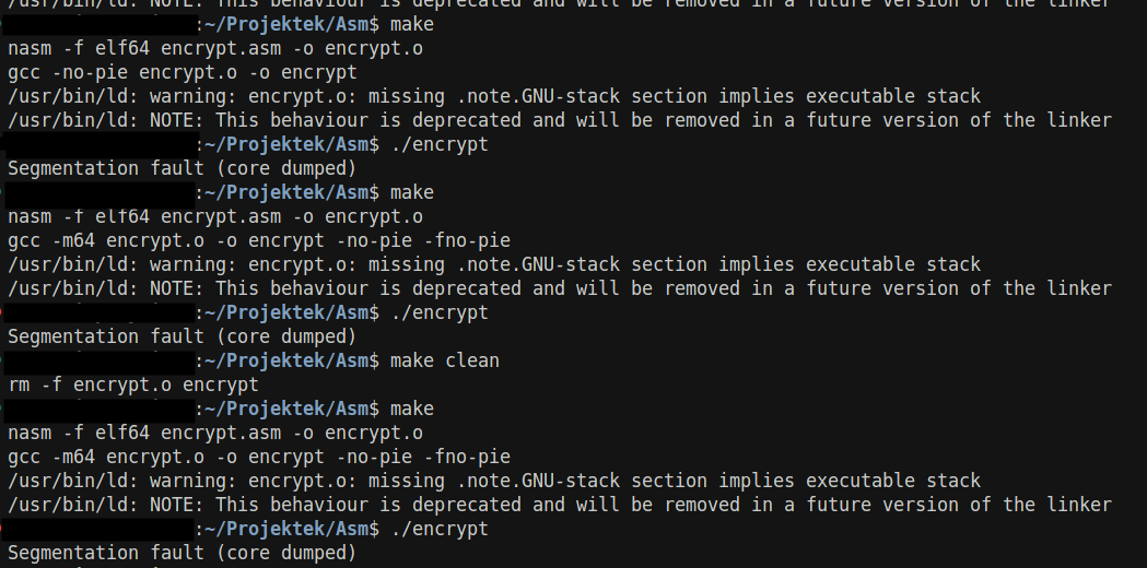 assembler segfault