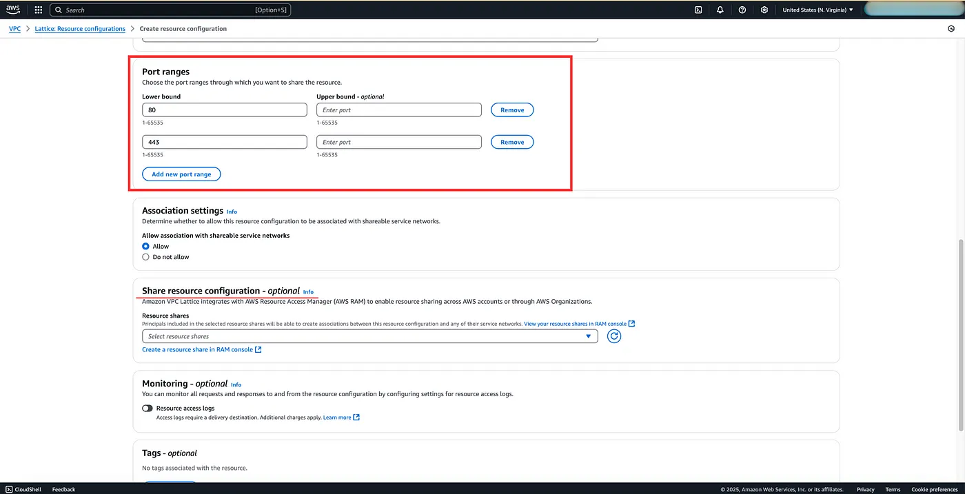 Sharing ports 80 and 443, skipping share resource configuration