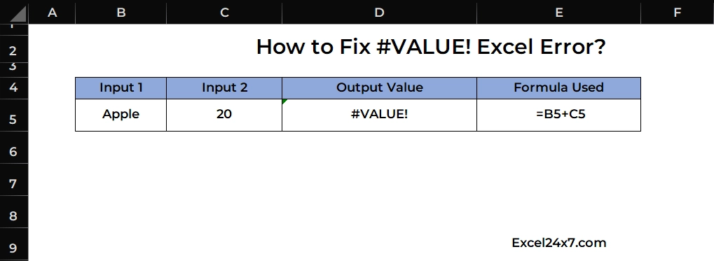 How to Fix #VALUE! Excel Error?