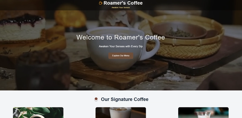 🚀 Built a Coffee Website in 2 Days with Next.js & Tailwind CSS! ☕️