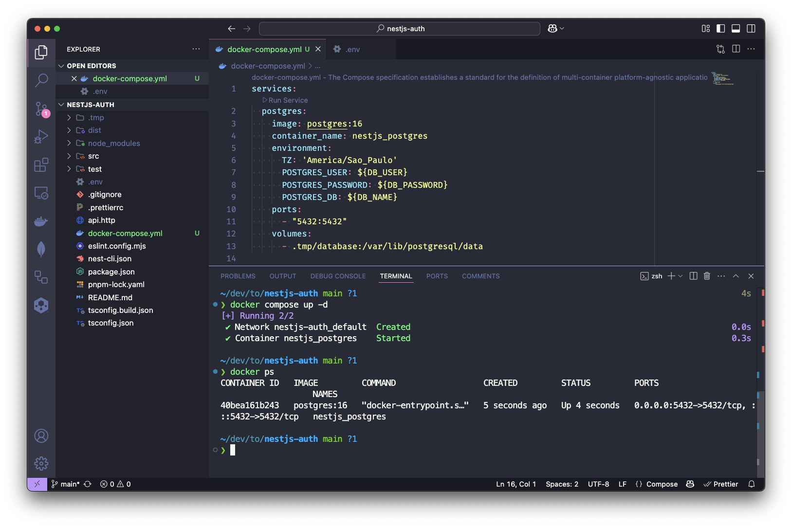 PostgreSQL rodando no Docker
