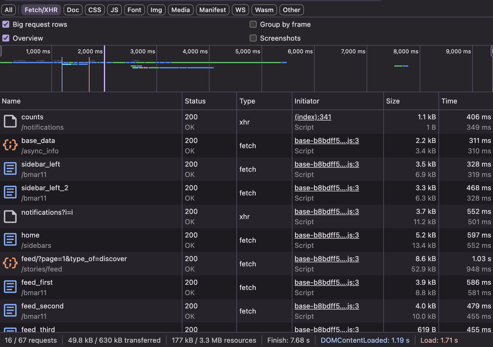 Network/XHR