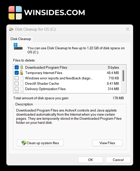 Disk cleanup Tool on Windows 11
