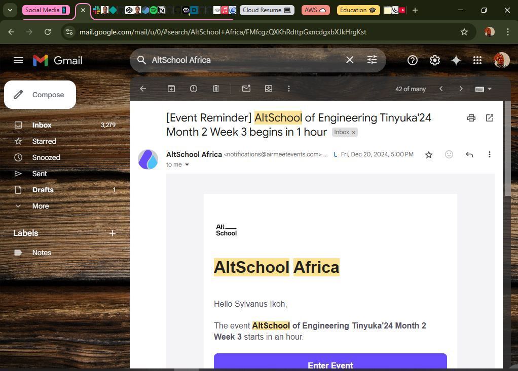 Image of AltSchool class reminder