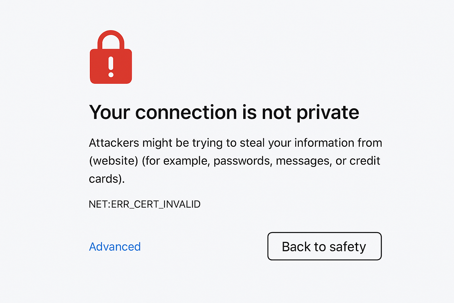 Browser security warning