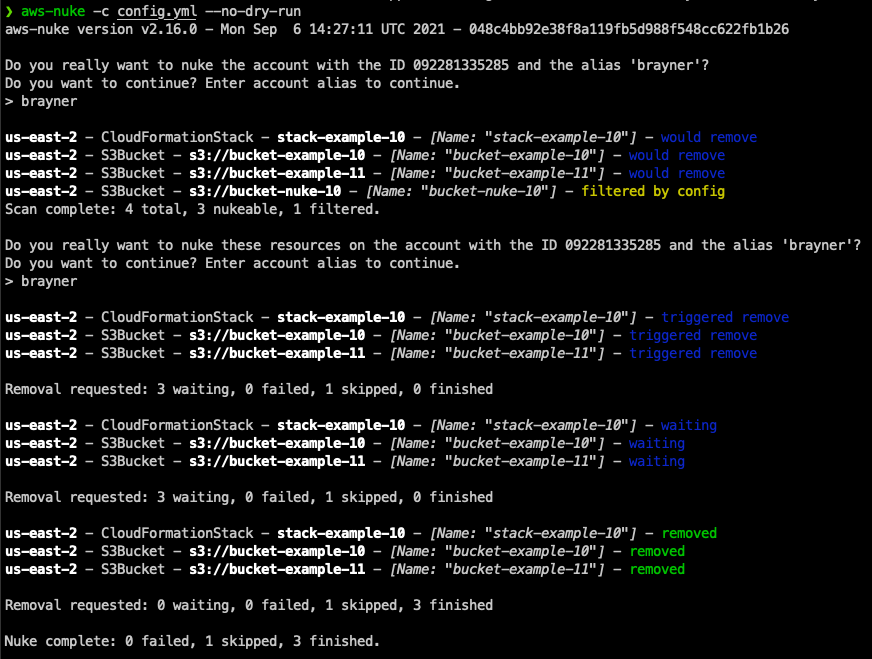 aws-nuke in acction