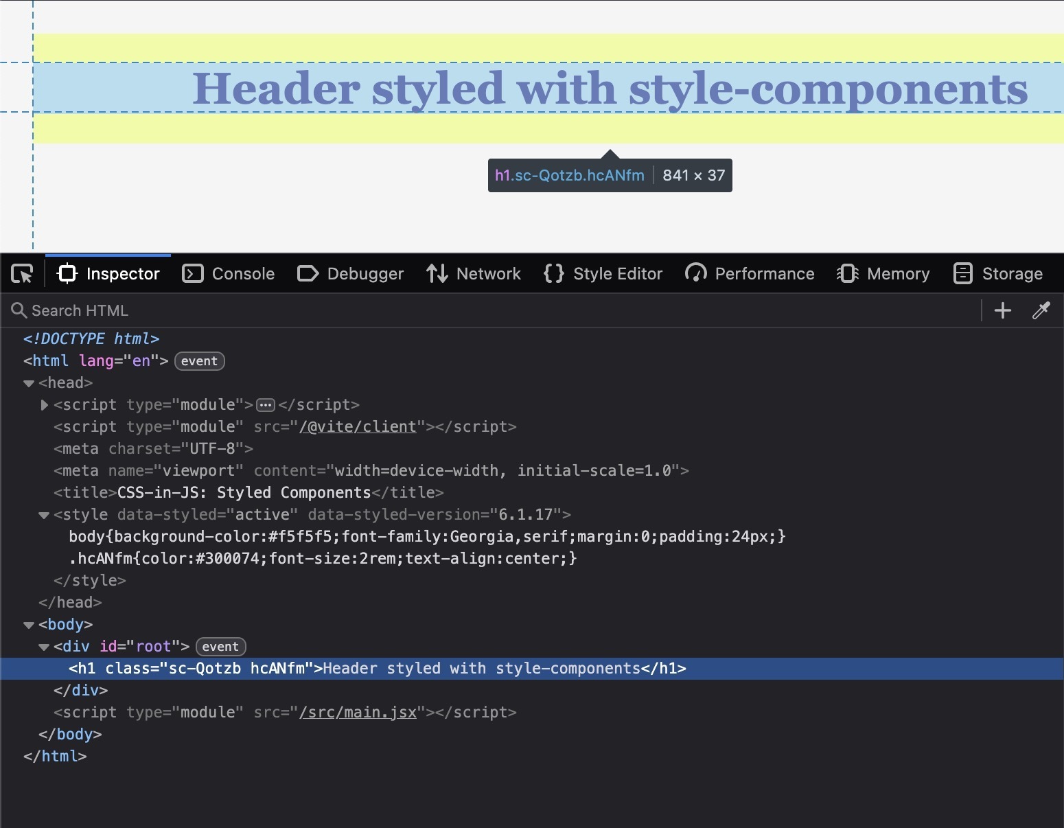 runtime style injection