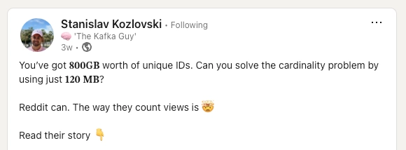 The simplest way to count 100 billion unique IDs: Part 1