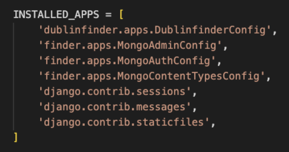Setting in the new application
