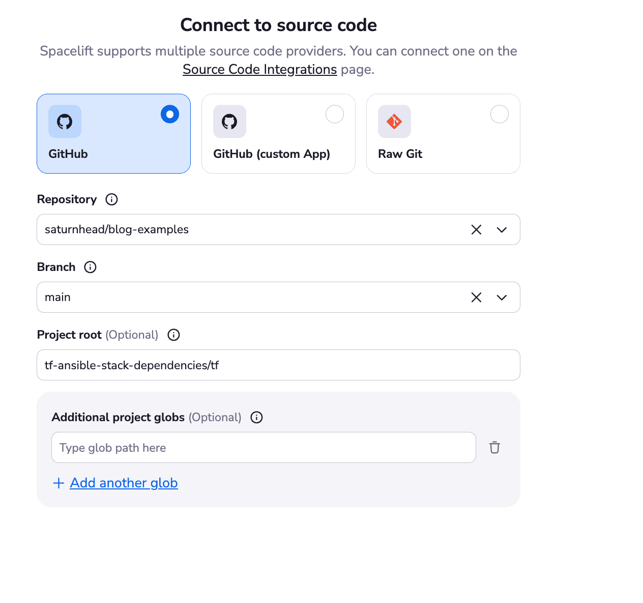 ansible with terraform VCS configuration