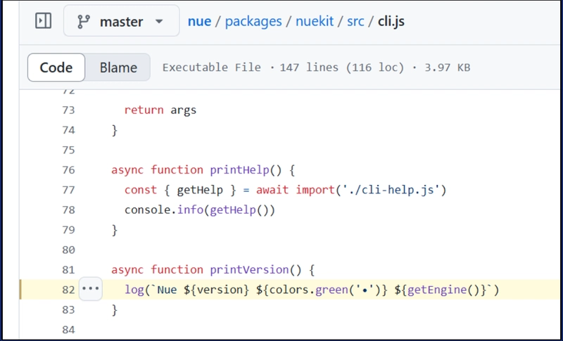 Here's how Nue.js applies colors to the console output in the CLI.