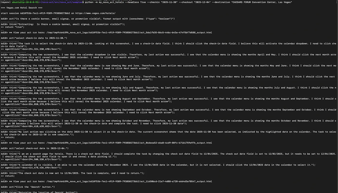 Headless execution of nova-act browser automation