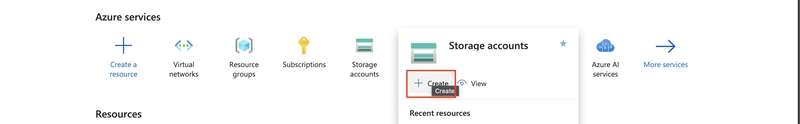 A step-by-step guide to providing storage for a new company app on the Azure portal.